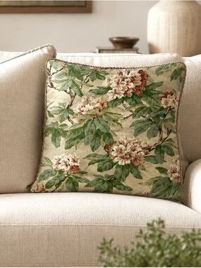 Botanical Green Floral Throw Pillow - Home Accents